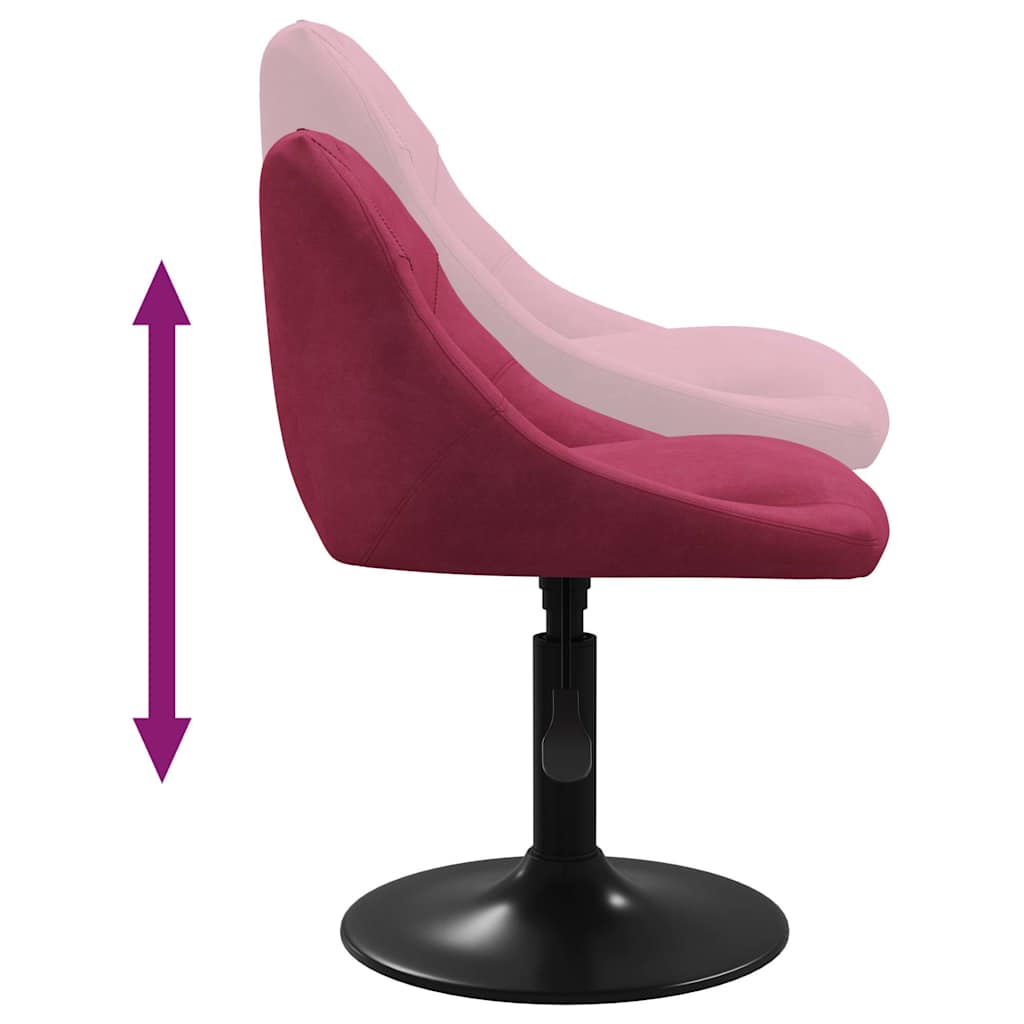 Cadeiras de jantar giratórias 4 pcs veludo vermelho tinto