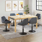 Cadeiras de jantar giratórias 6 pcs veludo cinzento-escuro