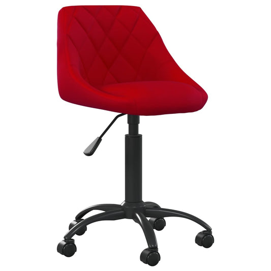 Cadeira de escritório veludo vermelho tinto
