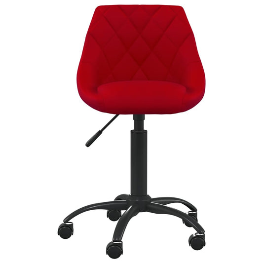 Cadeira de escritório veludo vermelho tinto