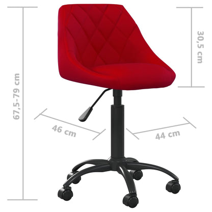 Cadeira de escritório veludo vermelho tinto