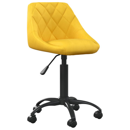 Cadeira de escritório veludo amarelo mostarda