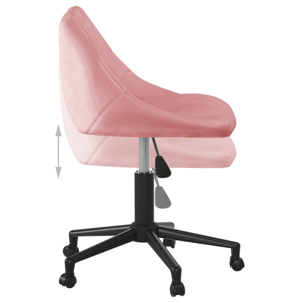 Cadeira de jantar giratória veludo rosa