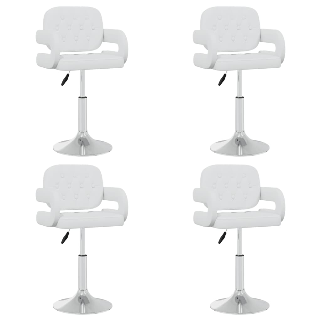 Cadeiras de jantar giratórias 4 pcs couro artificial branco