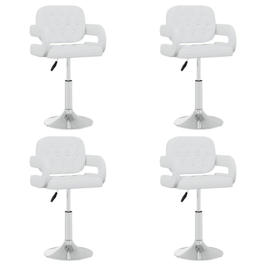 Cadeiras de jantar giratórias 4 pcs couro artificial branco