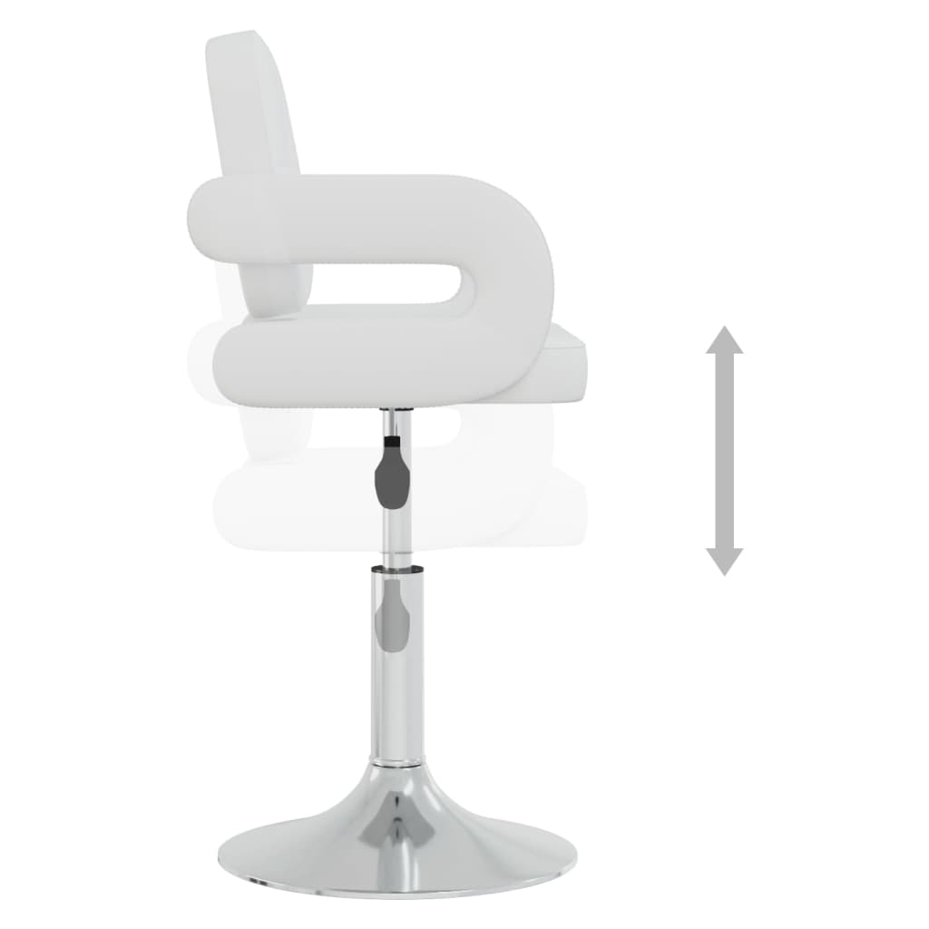 Cadeiras de jantar giratórias 4 pcs couro artificial branco