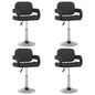 Cadeiras de jantar giratórias 4 pcs couro artificial preto