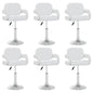 Cadeiras de jantar giratórias 6 pcs couro artificial branco