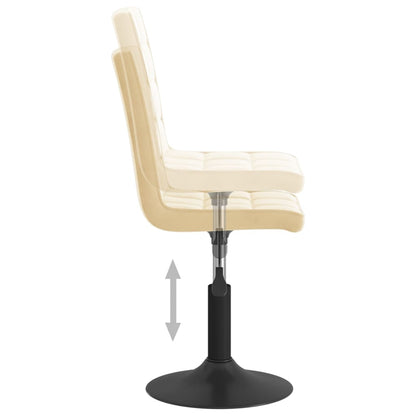 Cadeiras de jantar giratórias 4 pcs veludo cor creme