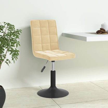 Cadeiras de jantar giratórias 4 pcs veludo cor creme
