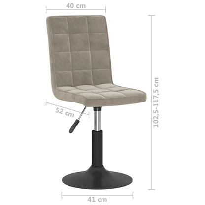 Cadeiras de jantar giratórias 4 pcs veludo cinzento-claro