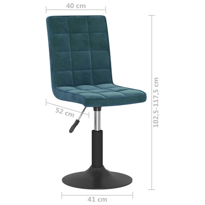 Cadeiras de jantar giratórias 4 pcs veludo azul