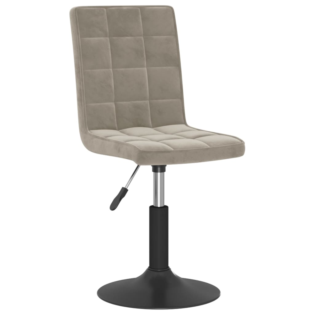 Cadeiras de jantar giratórias 6 pcs veludo cinzento-claro