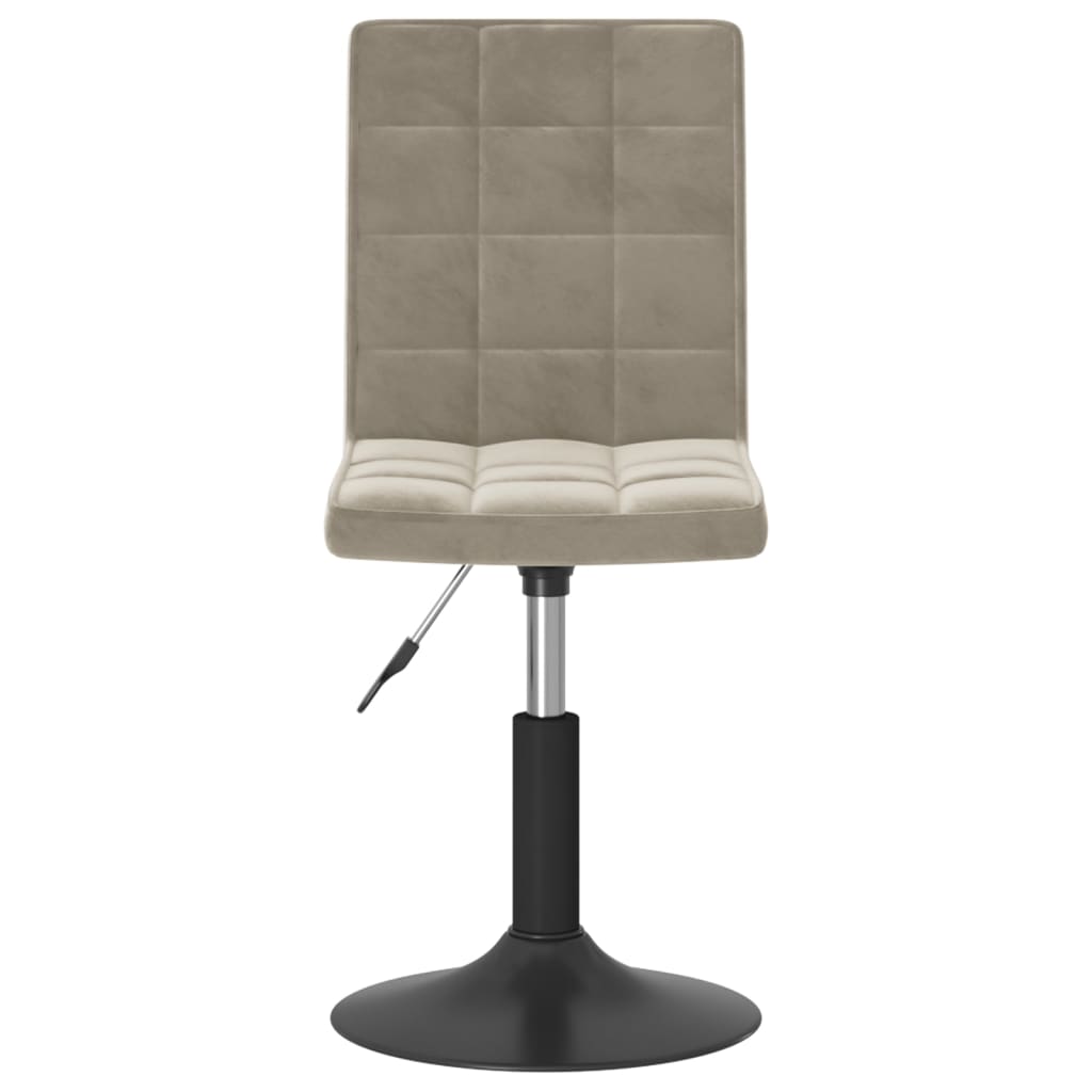 Cadeiras de jantar giratórias 6 pcs veludo cinzento-claro