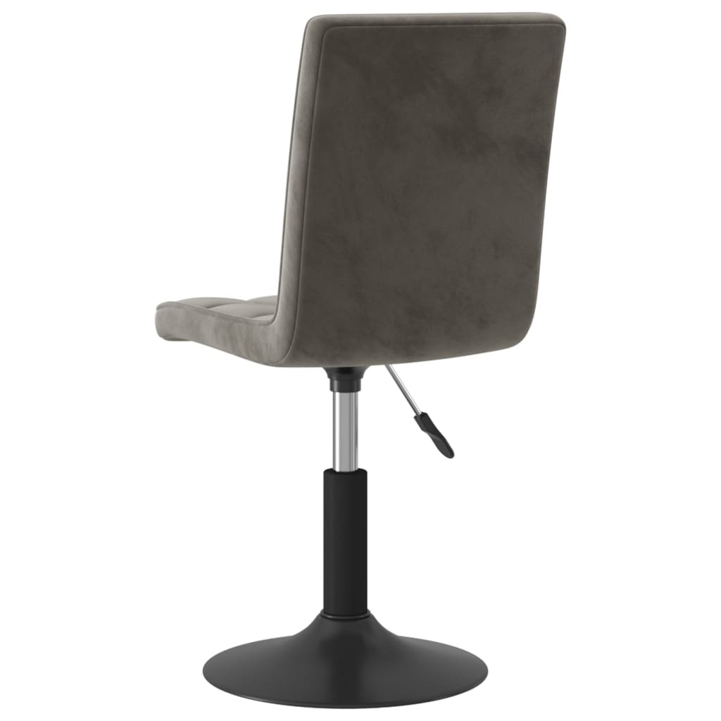 Cadeiras de jantar giratórias 6 pcs veludo cinzento-escuro