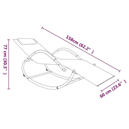 Espreguiçadeiras baloiço 2 pcs aço e textilene preto