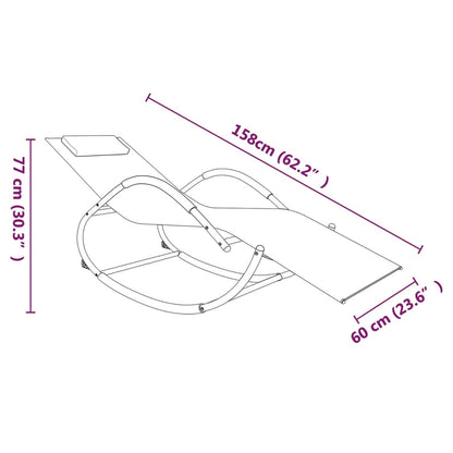 Espreguiçadeira baloiço 2 pcs aço e textilene cor creme