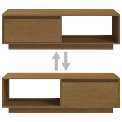 Mesa de centro 110x50x33,5 cm pinho maciço castanho mel