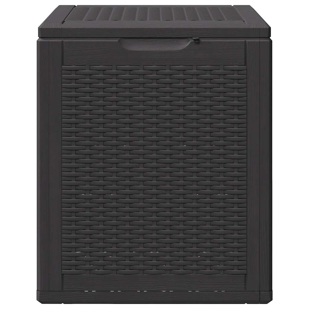Caixa de arrumação para jardim 90 L vime PP preto