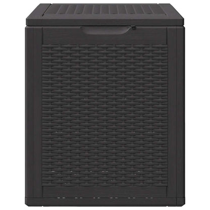 Caixa de arrumação para jardim 90 L vime PP preto