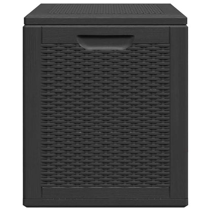Caixa de arrumação para jardim 90 L vime PP preto