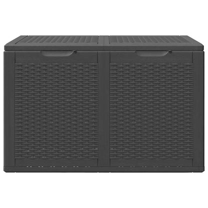 Caixa de arrumação para jardim 180 L vime PP preto