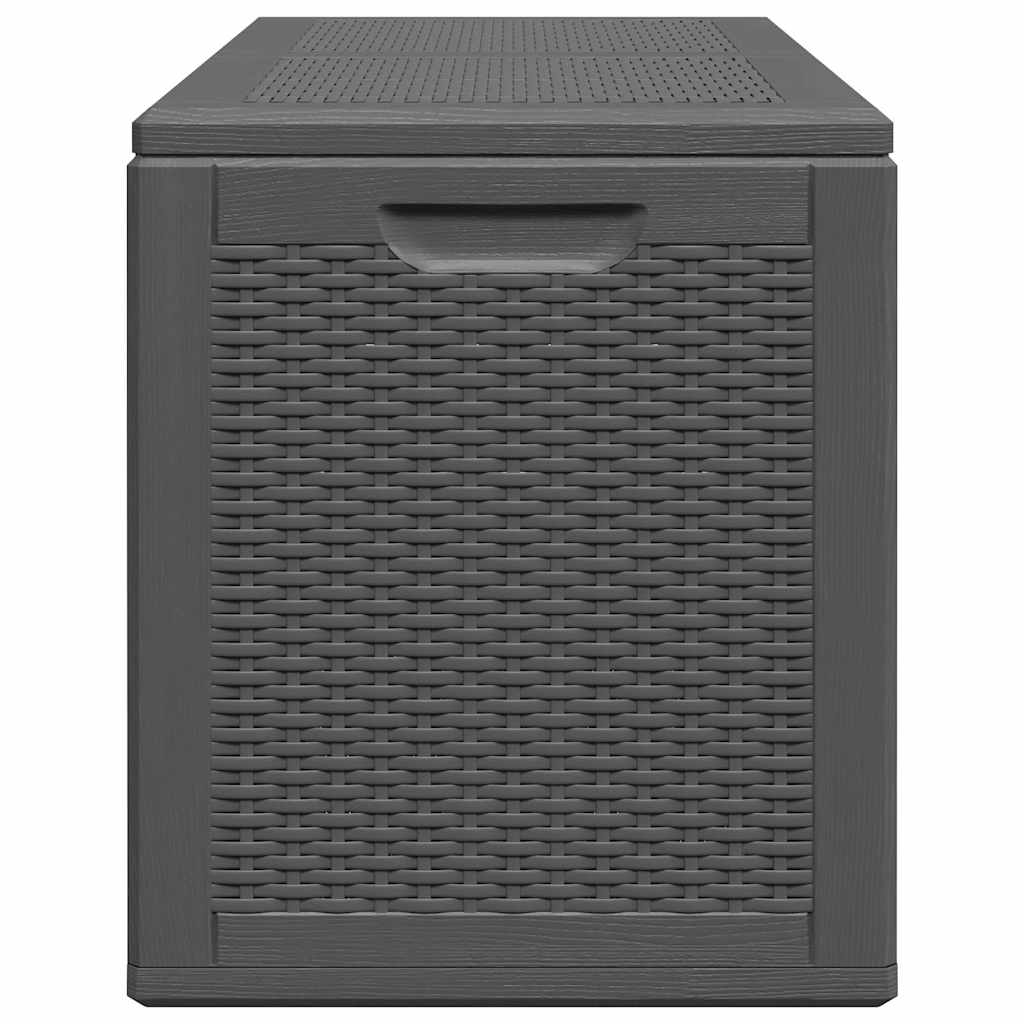 Caixa de arrumação para jardim 180 L vime PP preto