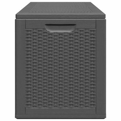 Caixa de arrumação para jardim 180 L vime PP preto