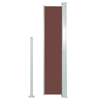 Toldo lateral retrátil para pátio 140x300 cm castanho