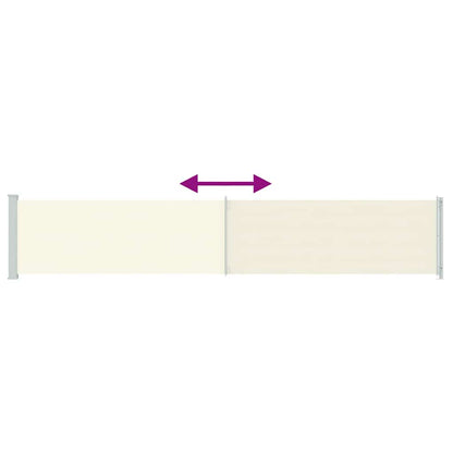 Toldo lateral retrátil para pátio 117x600 cm cor creme