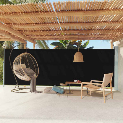 Toldo lateral retrátil de pátio 180x600 cm preto