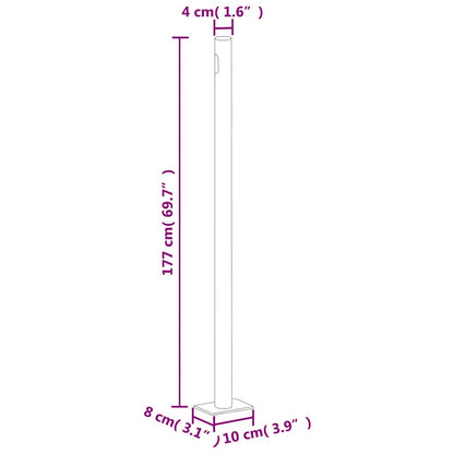 Toldo lateral retrátil de pátio 180x600 cm castanho