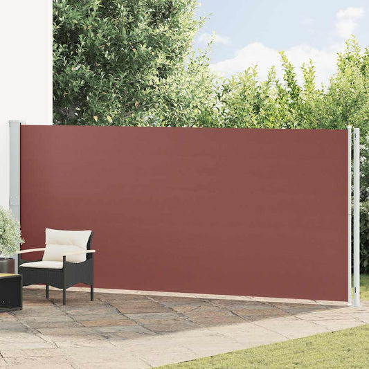 Toldo lateral retrátil de pátio 180x600 cm castanho