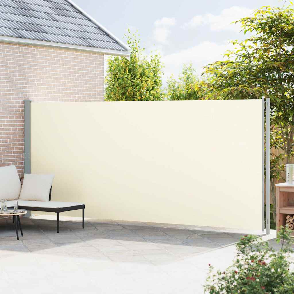 Toldo lateral retrátil para pátio 200x600 cm cor creme