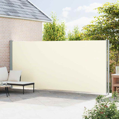 Toldo lateral retrátil para pátio 200x600 cm cor creme