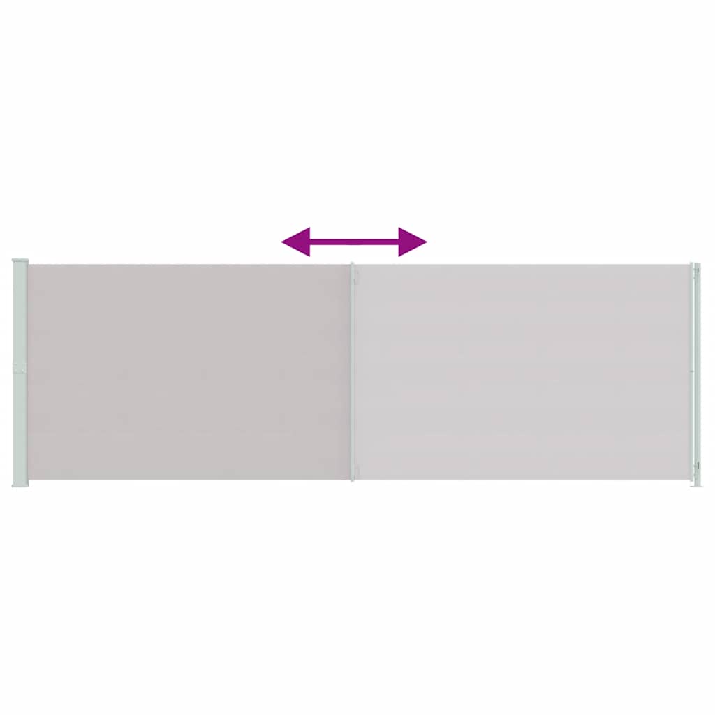 Toldo lateral retrátil para pátio 200x600 cm cinzento