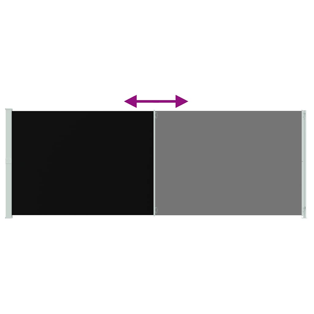 Toldo lateral retrátil para pátio 220x600 cm preto