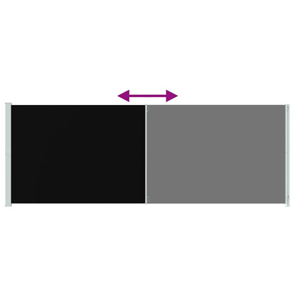 Toldo lateral retrátil para pátio 220x600 cm preto