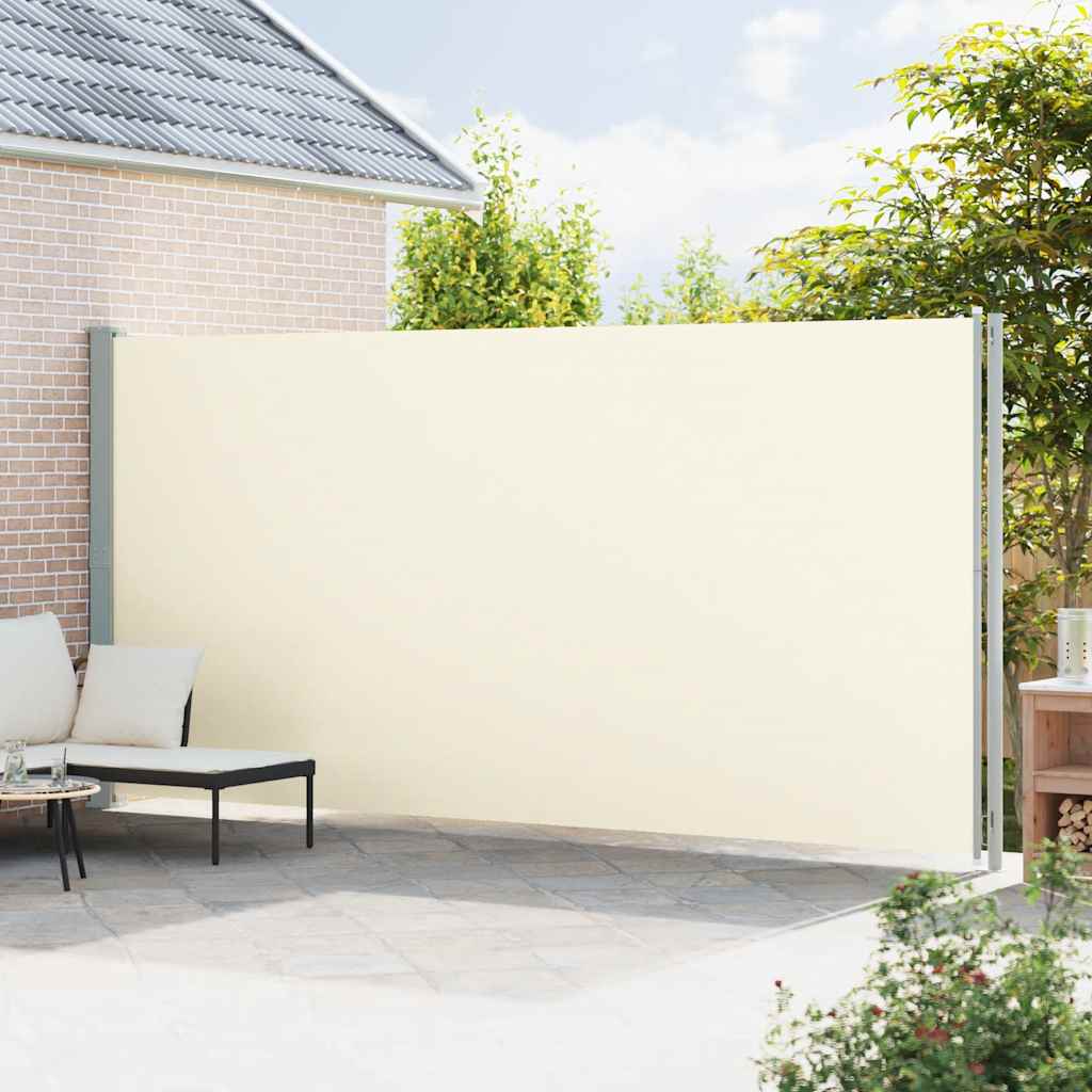 Toldo lateral retrátil para pátio 220x600 cm cor creme
