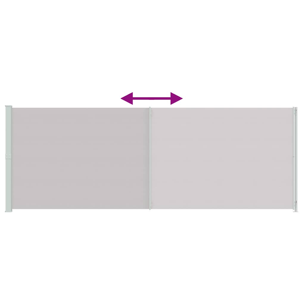 Toldo lateral retrátil para pátio 220x600 cm cinzento