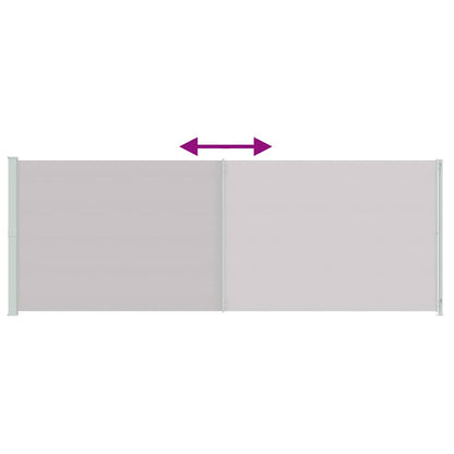 Toldo lateral retrátil para pátio 220x600 cm cinzento