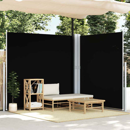 Toldo lateral retrátil 200x600 cm preto
