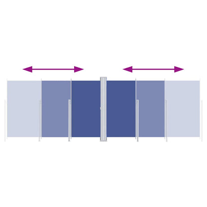 Toldo lateral retrátil 200x600 cm azul