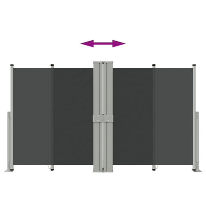 Toldo lateral retrátil 140x1200 cm preto