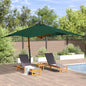 Guarda-sol jardim cantilever c/ poste madeira 400x300 cm verde