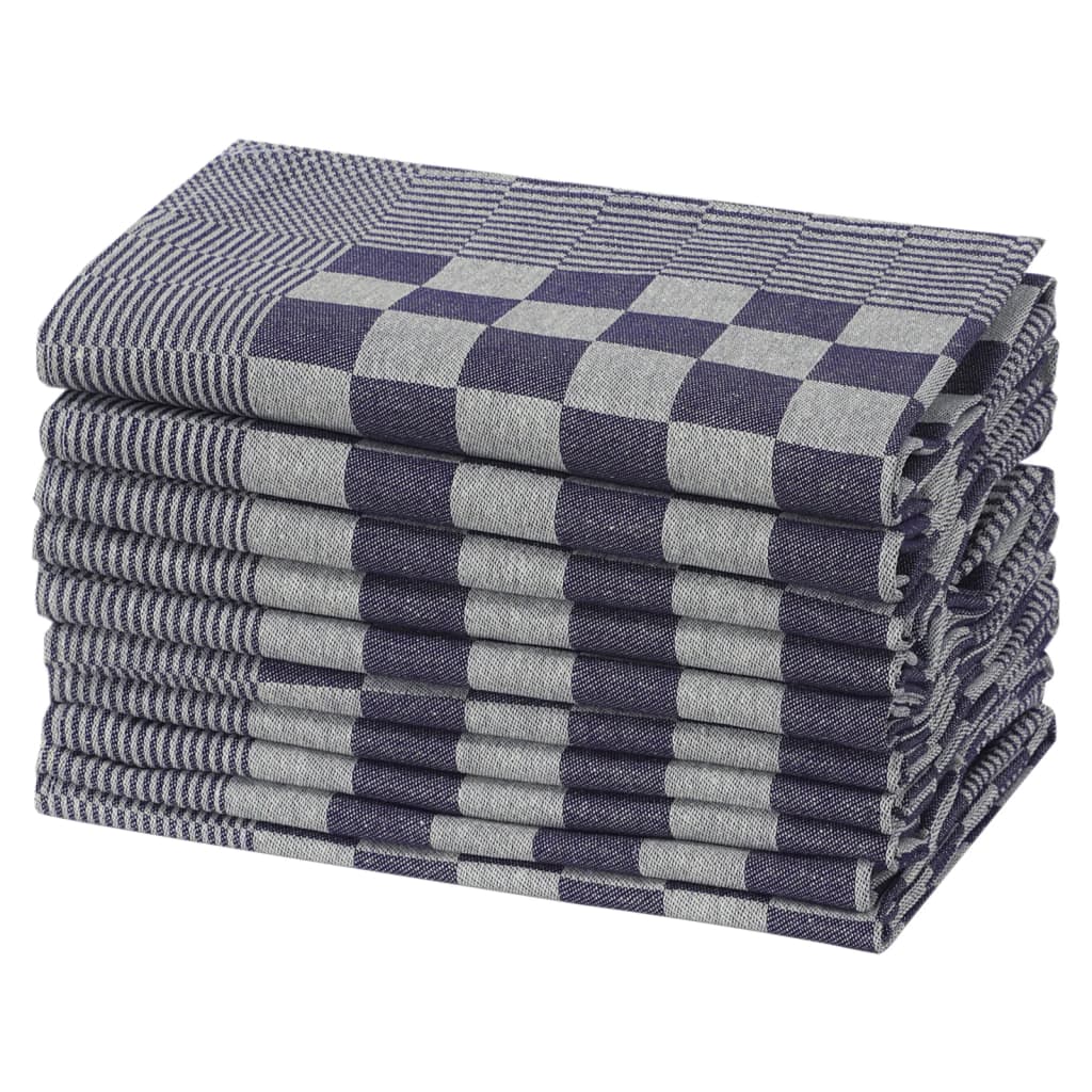 Panos de cozinha 50 pcs 50x70 cm algodão azul e branco