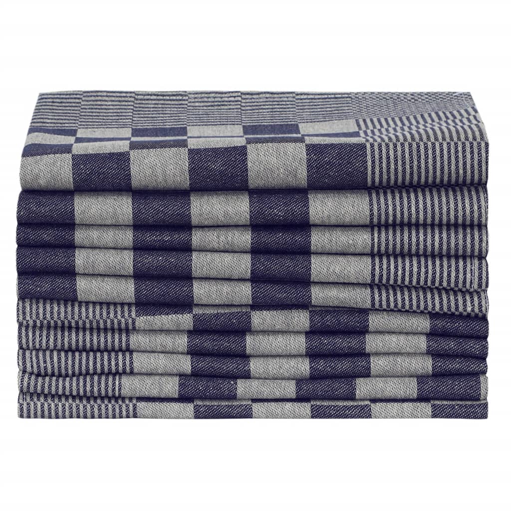Panos de cozinha 50 pcs 50x70 cm algodão azul e branco