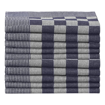 Panos de cozinha 50 pcs 50x70 cm algodão azul e branco