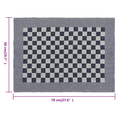 Panos de cozinha 50 pcs 50x70 cm algodão azul e branco