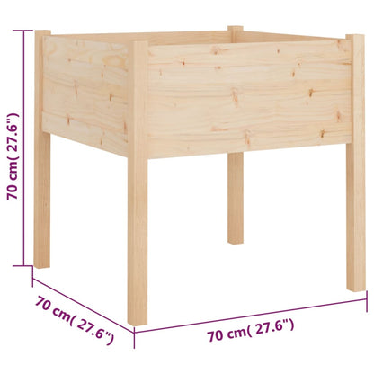 Vasos de jardim 2 pcs 70x70x70 cm madeira de pinho maciça
